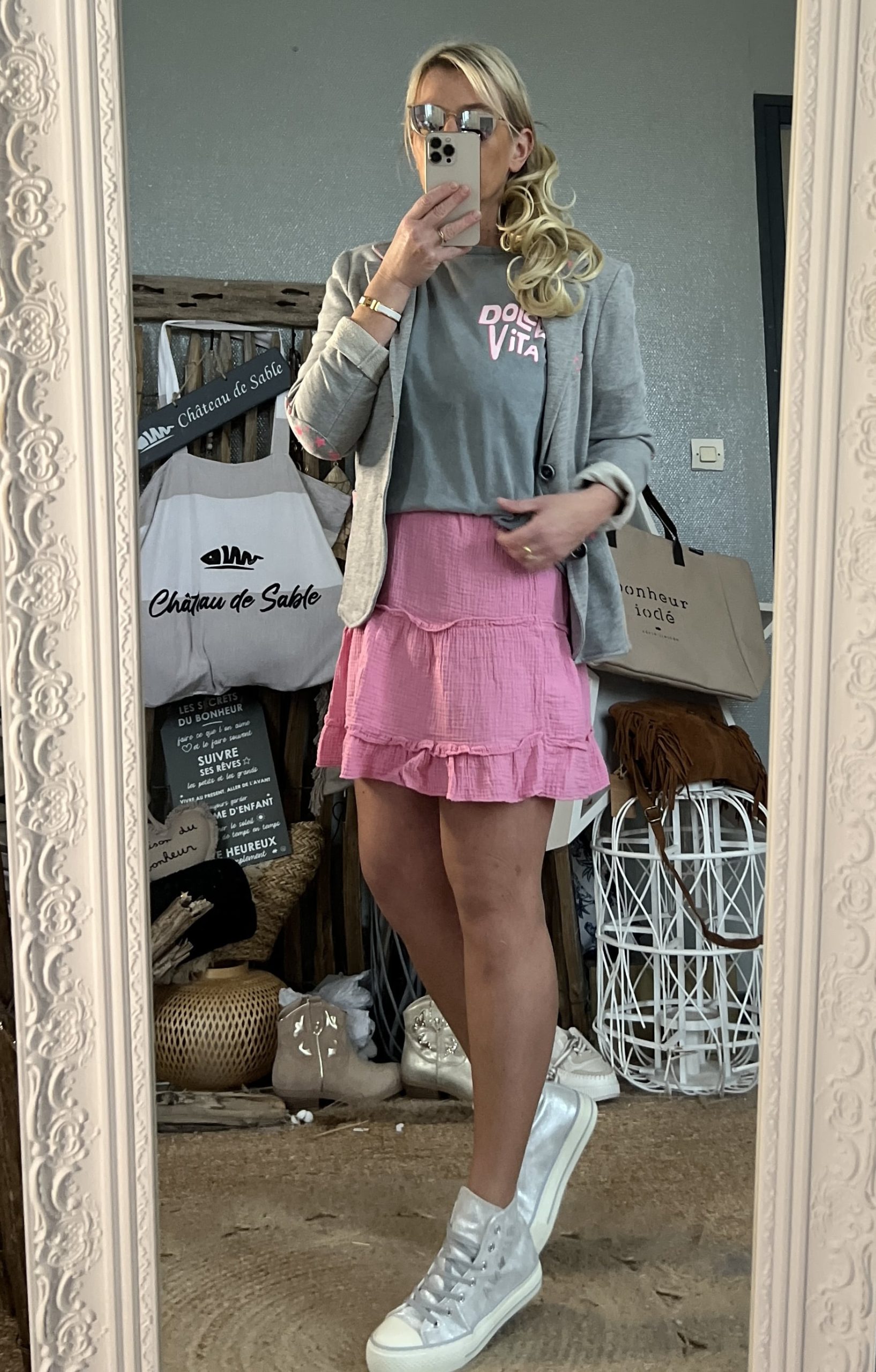 Veste star grise et rose – Image 7