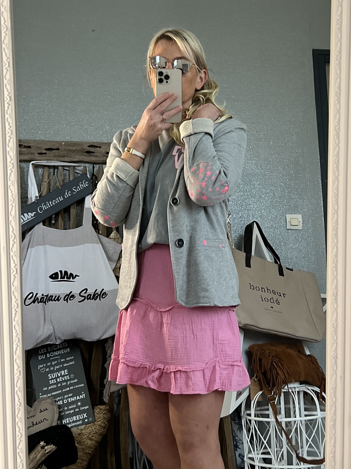 Veste star grise et rose – Image 6