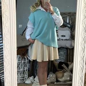 Pull poncho turquoise