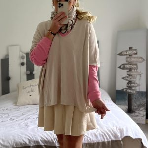 Pull poncho fin oversize