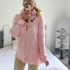Pull oversize j’adore rose
