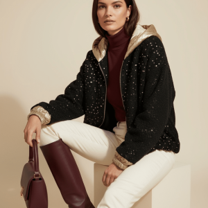 Blouson Luna gold noir