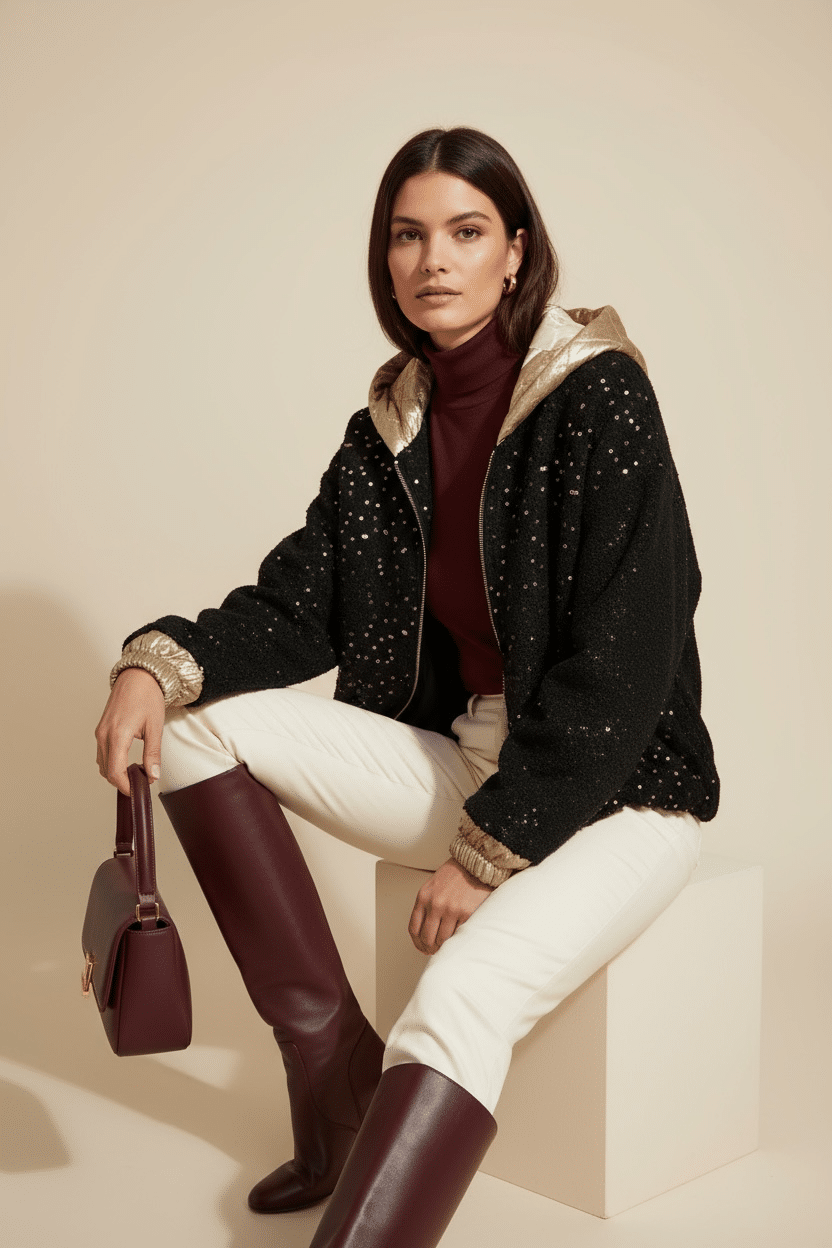 Blouson Luna gold noir – Image 2