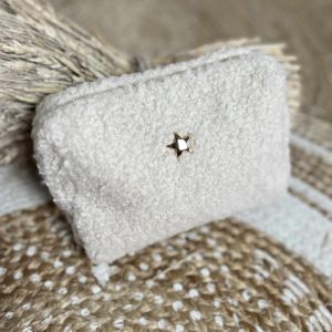 Pochette écrue pailletée