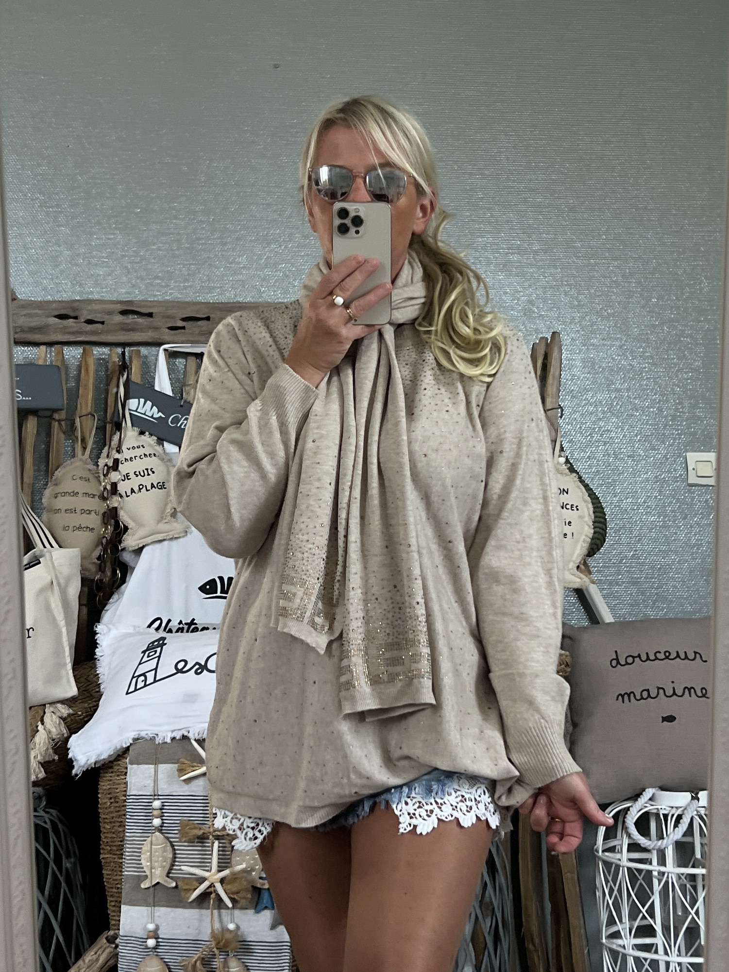 Duo pull écharpe strass – Image 4