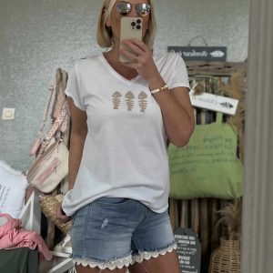 Tshirt CDS blanc/beige