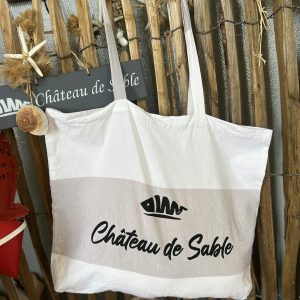 Tote bag CDS beige blanc