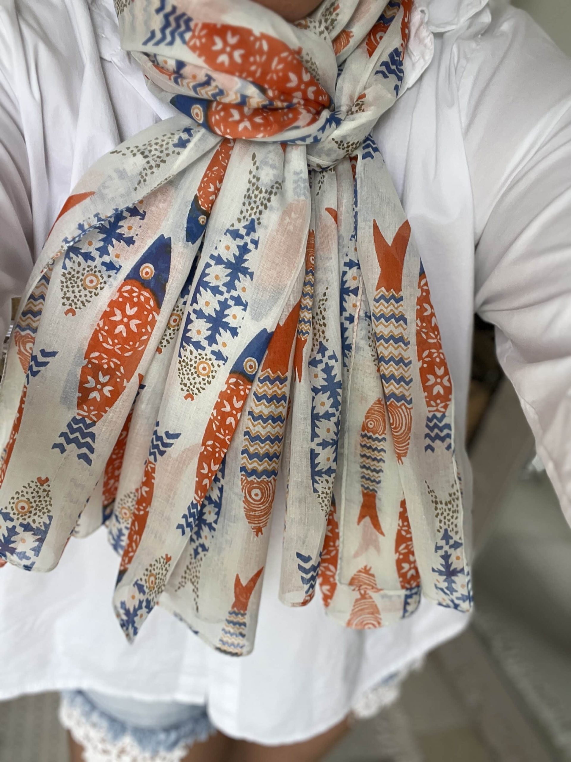 Écharpe fish orange – Image 6