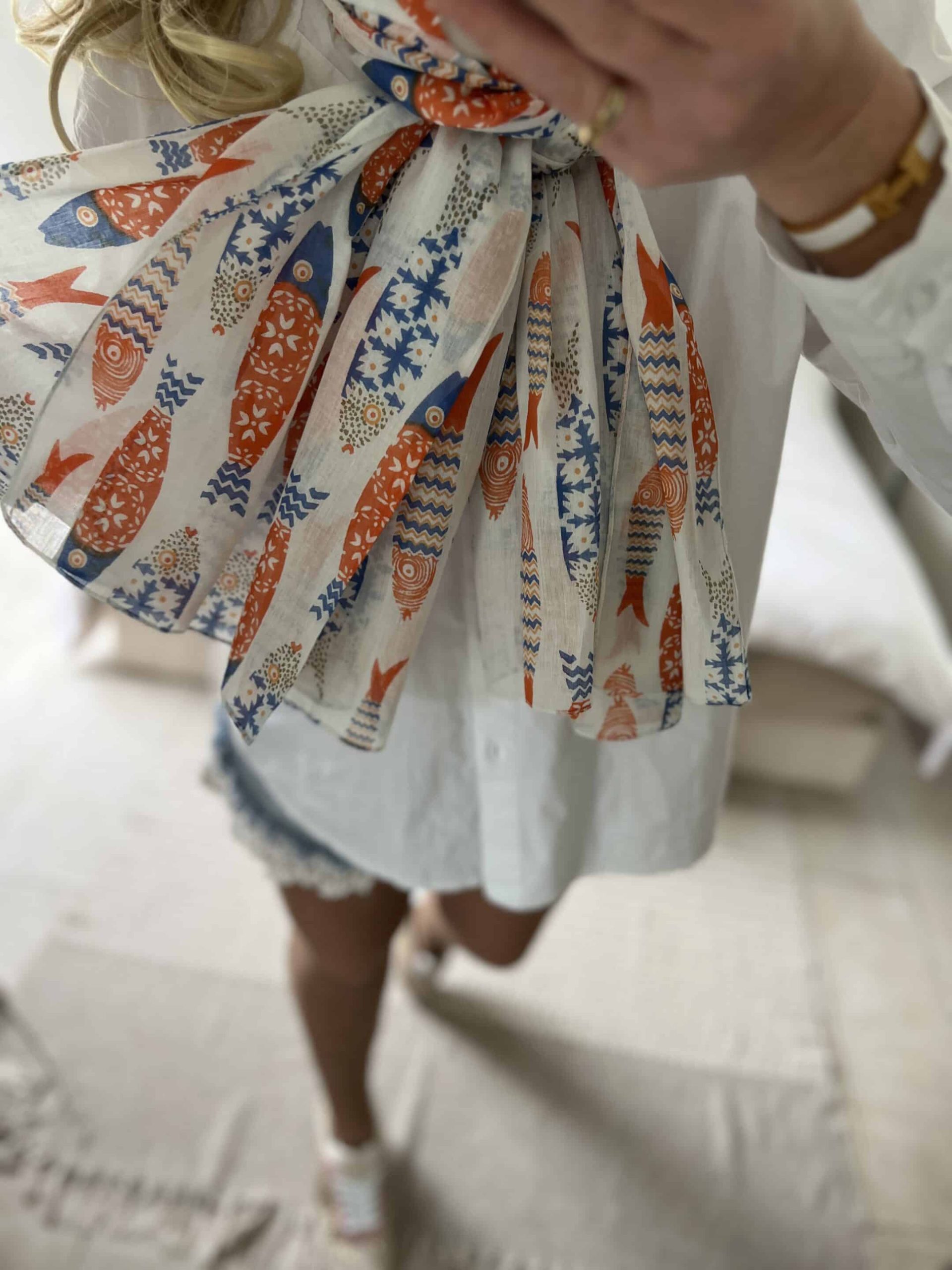 Écharpe fish orange – Image 5