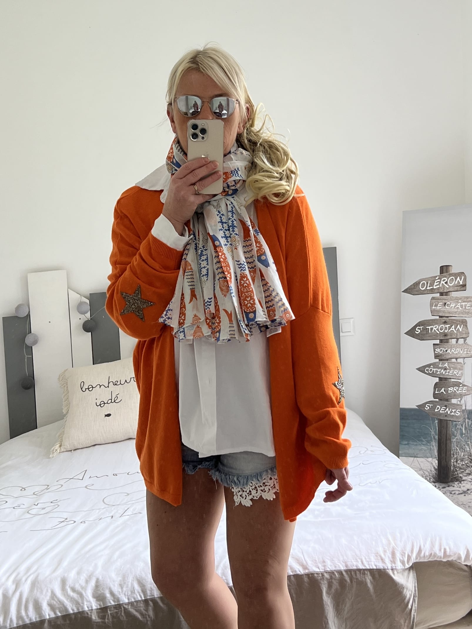 Écharpe fish orange – Image 3