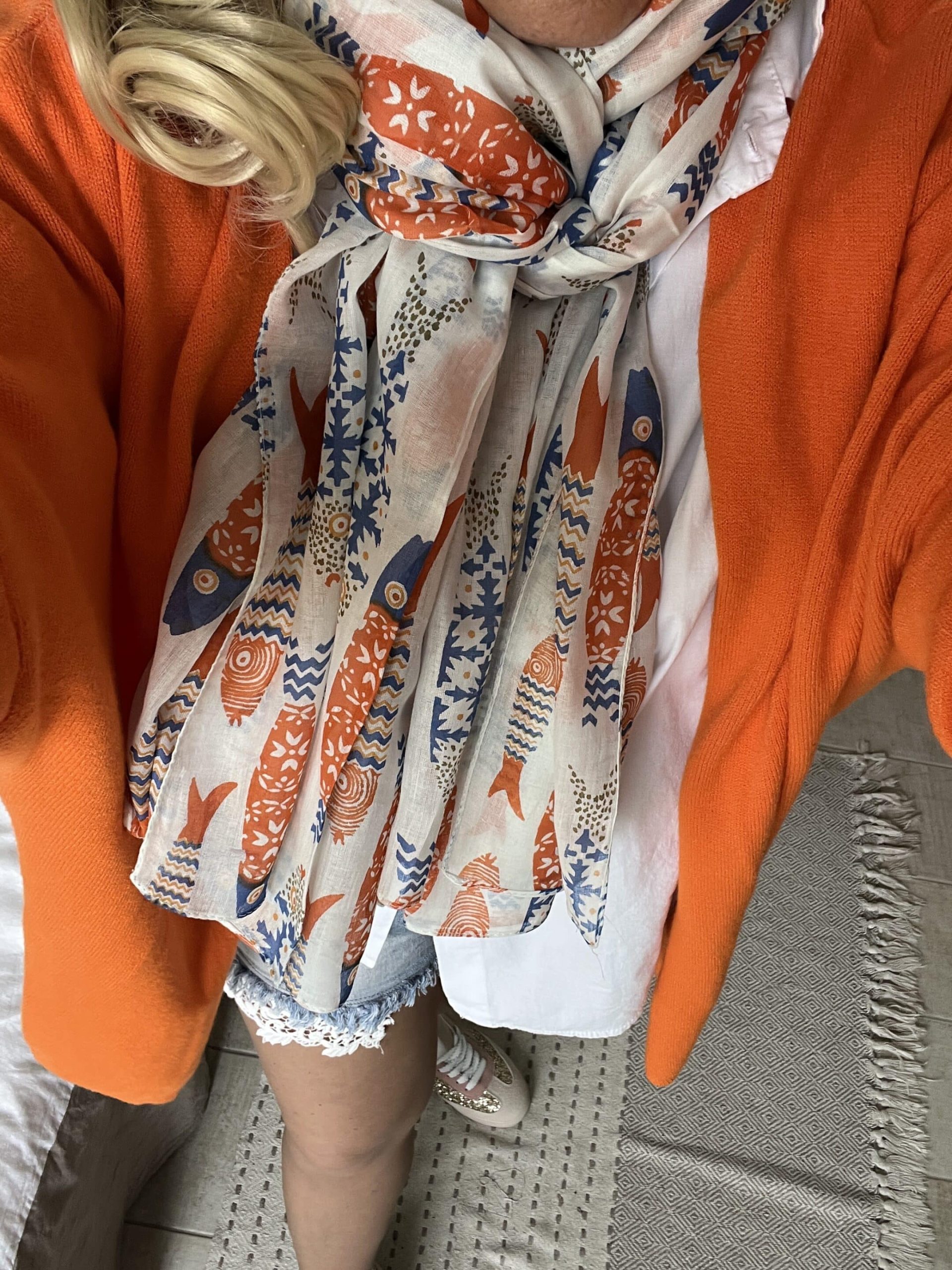 Écharpe fish orange – Image 4