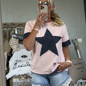 T-shirt star rose jean