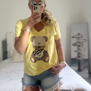T-shirt bear jaune