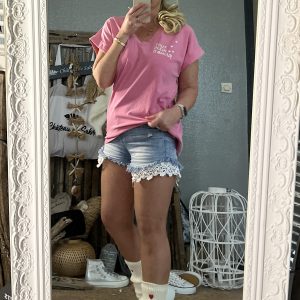 T-shirt rose délavé