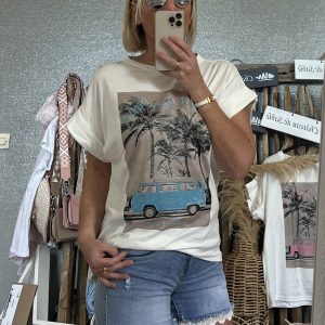 T-shirt van blanc bleu