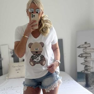T-shirt bear blanc