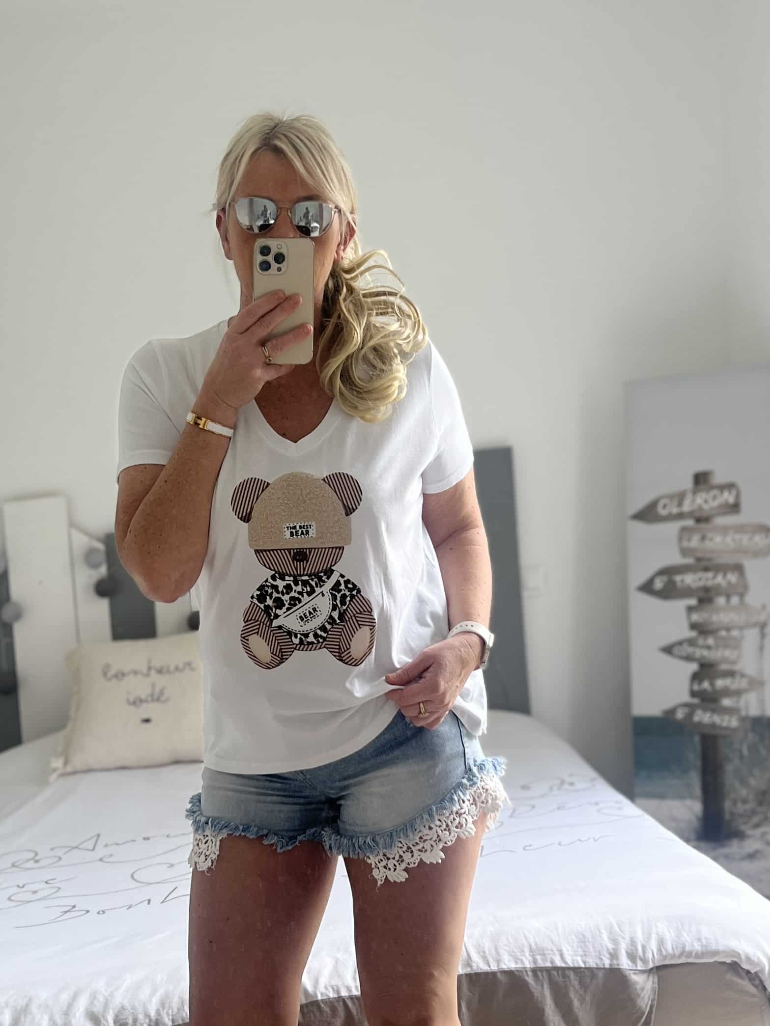 T-shirt bear blanc