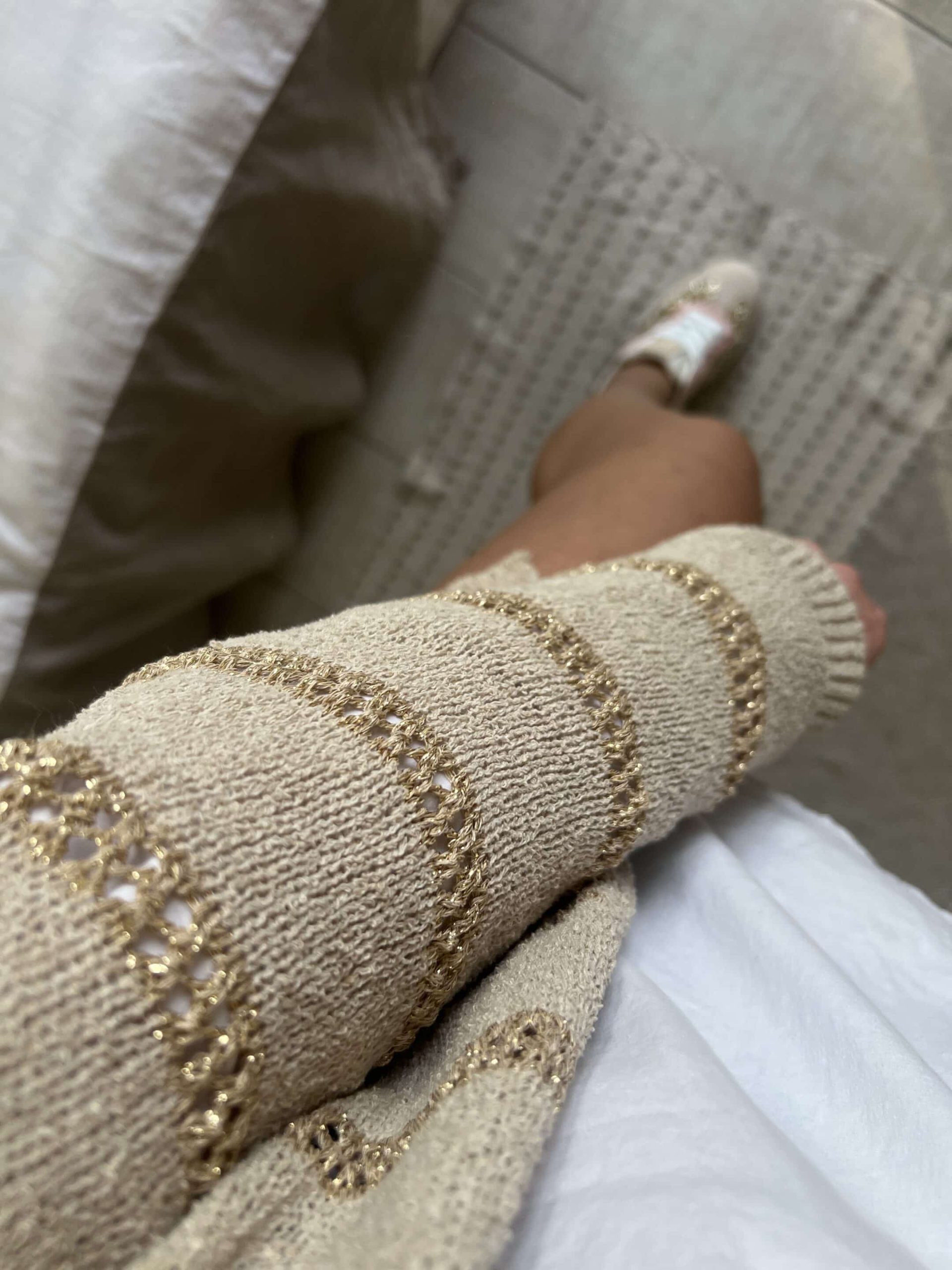 Gilet beige lurex – Image 6