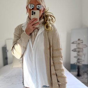 Gilet beige lurex