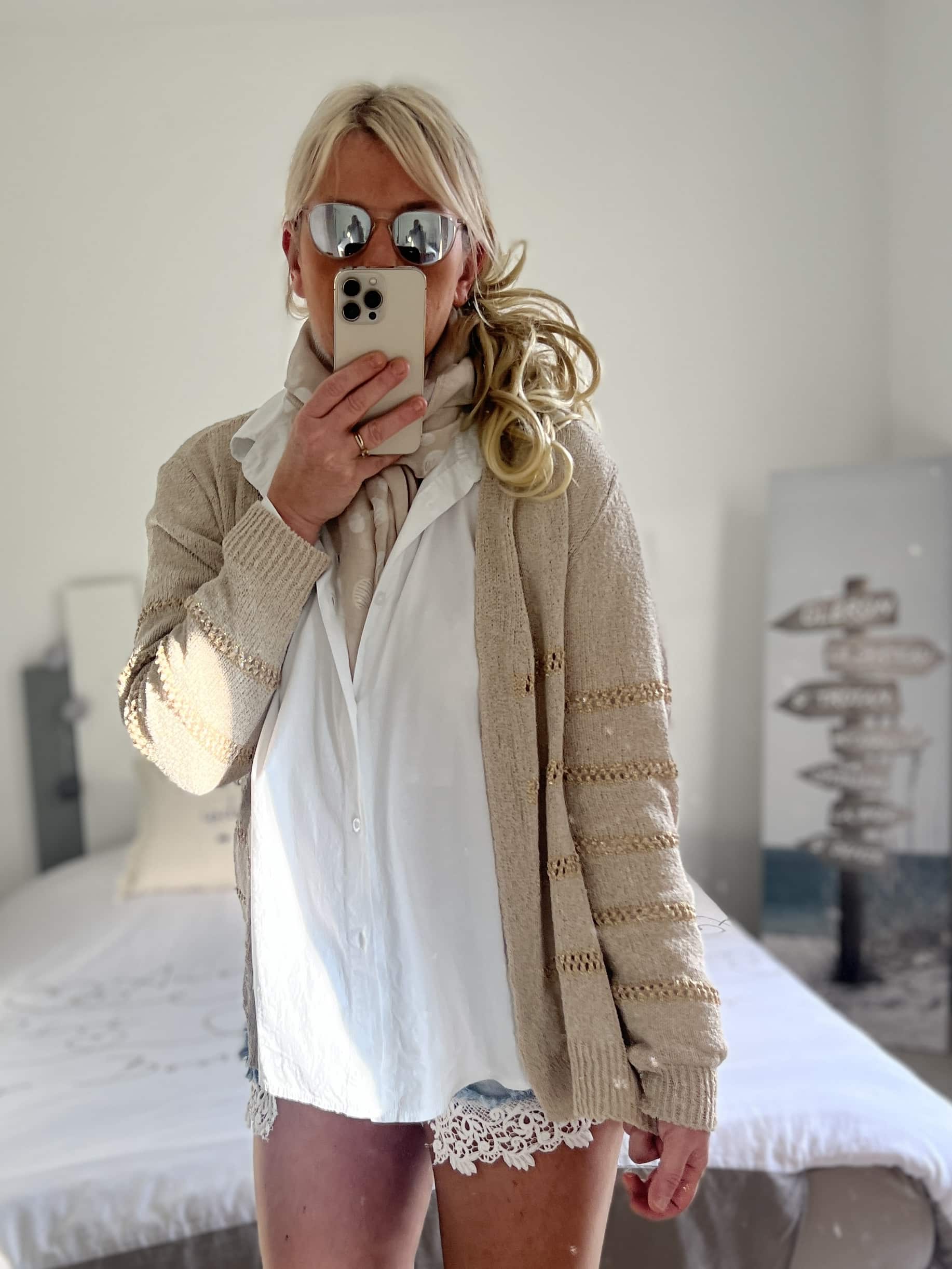 Gilet beige lurex – Image 2