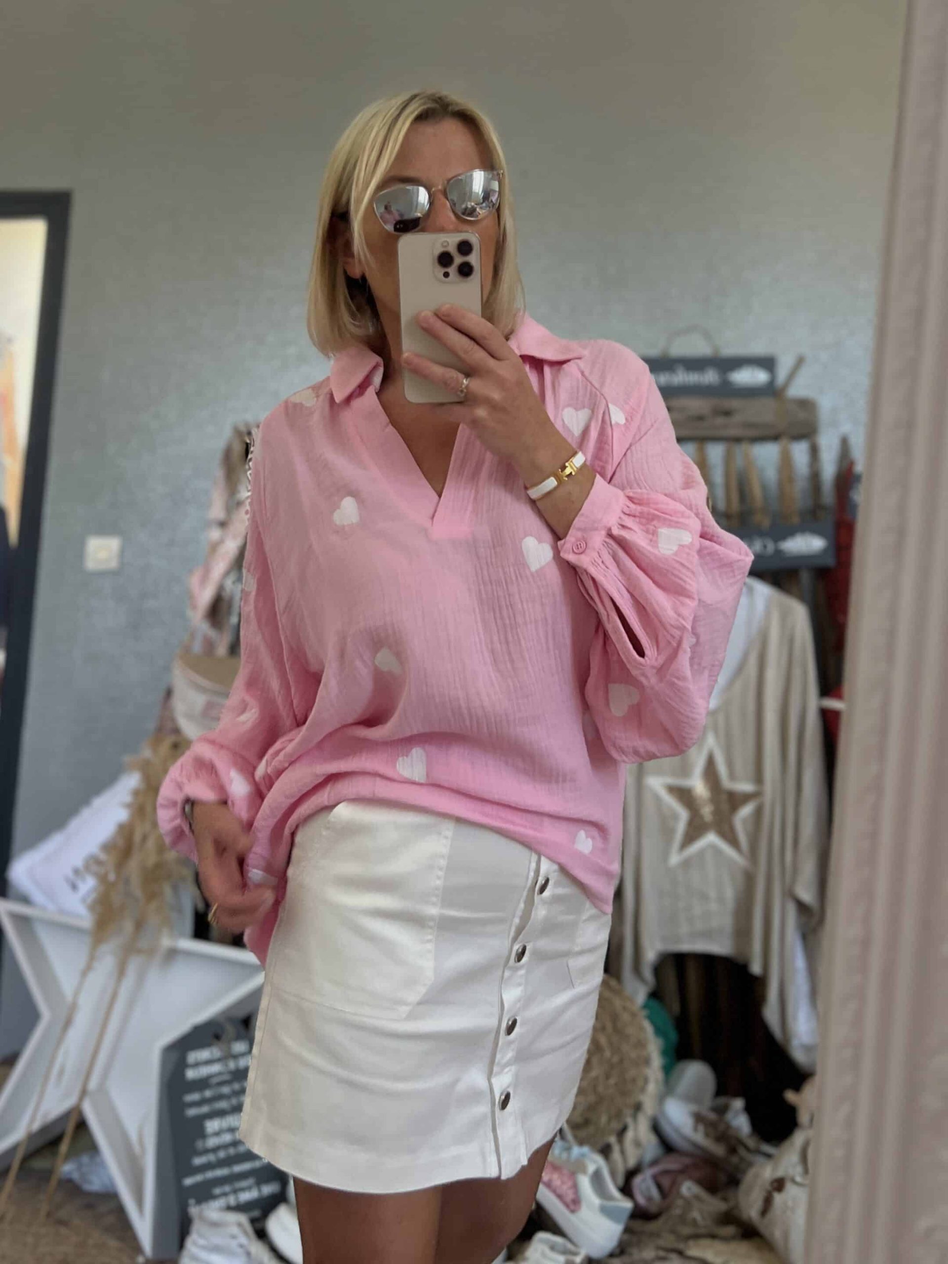 Chemise cœurs rose – Image 4