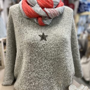 Pull chenille gris