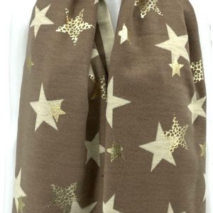 Écharpe douce stars beige