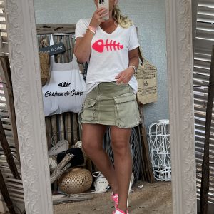 T-shirt CDS blanc fluo