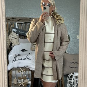 Gilet long taupe