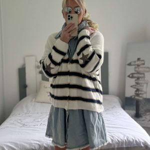 Gilet marinière lurex étoiles