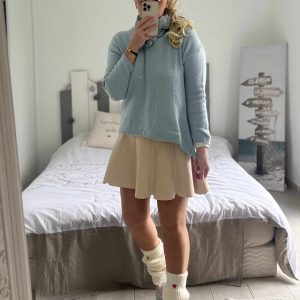 Pull baby blue alpaga