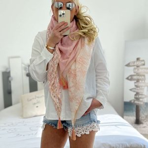 Echarpe Patch rose poudrée