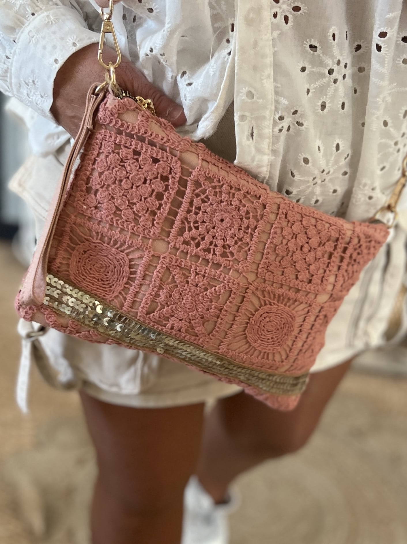 Pochette bohème rose – Image 4