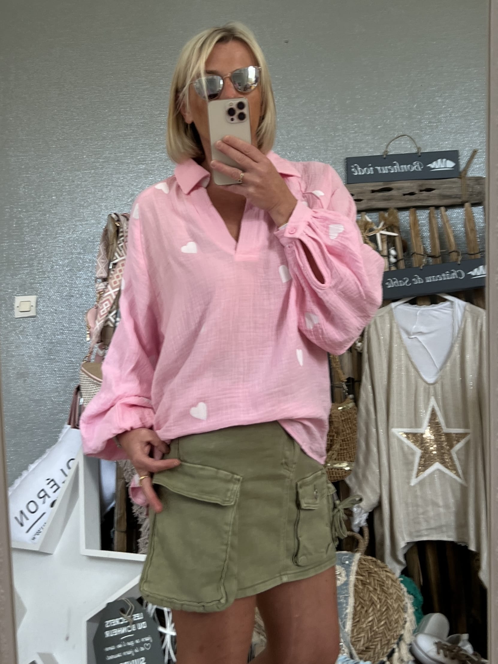 Chemise cœurs rose – Image 2