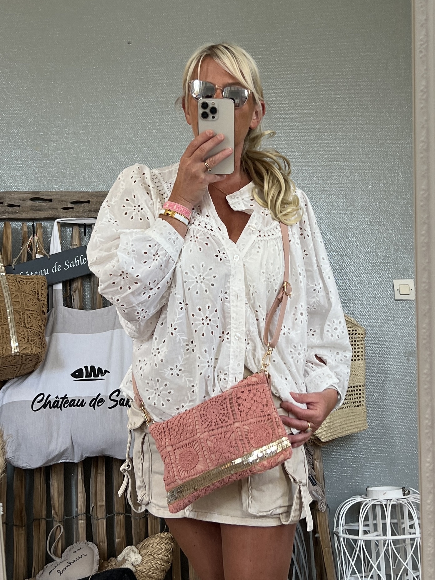 Pochette bohème rose