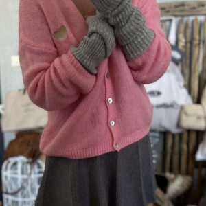 Mitaines grises lurex