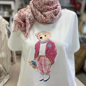 T-shirt blanc rose T40/44