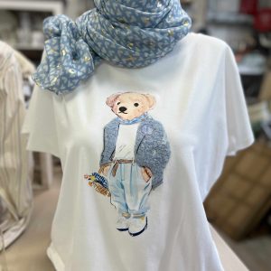 T-shirt  blanc bleu T40/44