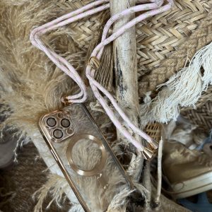 Bandoulière portable rose doré