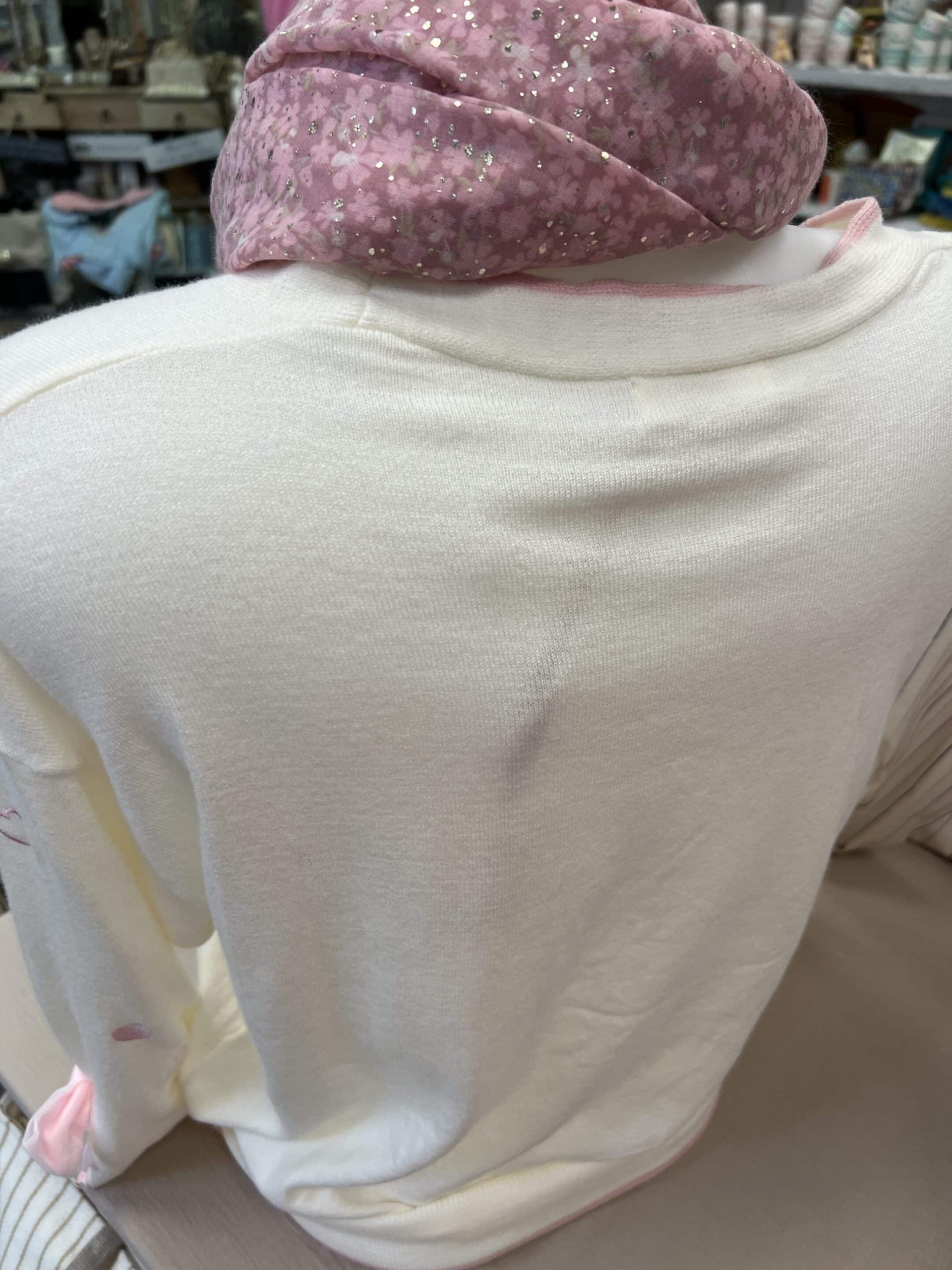 Gilet cœurs noeuds blanc rose – Image 6