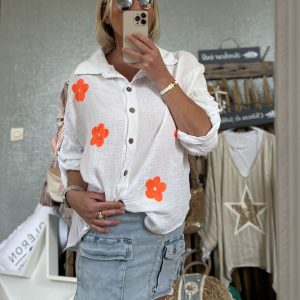 Chemise Flowers fluo