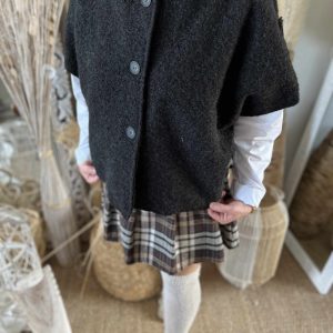 Cape laine bouillie grise