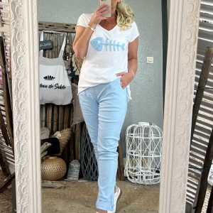 Pantalon baby blue étoile