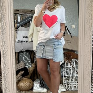 T-shirt love you fluo