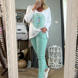 Pantalon turquoise étoile