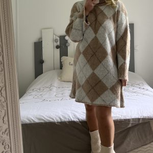 Robe losanges col roulé