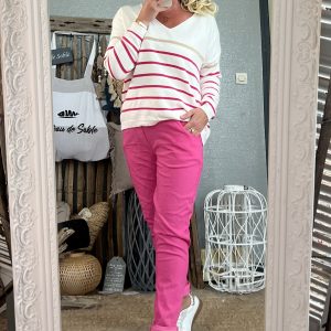 Pantalon Fushia  étoile