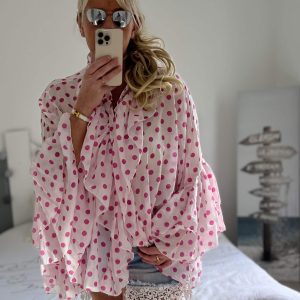 Chemise Lucia blanc rose