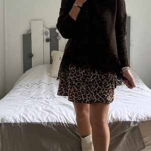 Pull chocolat  dentelle