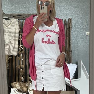 Tshirt CDS blanc rose